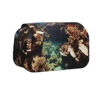 CADREWY Fish Aquarium Print Functional Pencil Case Smooth Zipper Travel Office Supplies Comfortable Daily Use