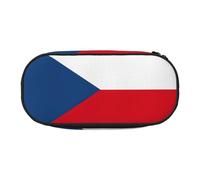 CADREWY Flag of the Czech Republic Print Pencil Case Pens Pouch Zipper Everyday Use Accommodate All Essential Stationery