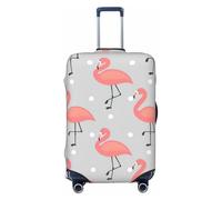 CADREWY - Flamingo print travel suitcase protective case with anti-scratch elastic for carrying, Black, Mediano