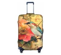 CADREWY Flower and Bird Print Decorative Washable Luggage Cover Personalized Anti Scratch Suitcase Protector, White, X-Large
