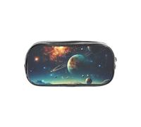 CADREWY Galaxy Moon Space Print Clear Pencil Case Transparent Stationery Organizer Pouch For Travel Office Supplies