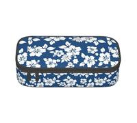 CADREWY Hawaii Flower Print Spacious Pencil Case 8.3 x 2 x 3.7 Inches Functional Storage for Office and Makeup