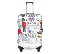 CADREWY I Love London Decorative Luggage Cover Washable Anti-Scratch, white, M