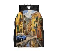 CADREWY Italian Street Print Stylish Waterproof Backpack Unisex Travel Work Outdoor Adventures Daily Essentials