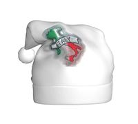 CADREWY Italy Map Outline Print Christmas Hat Festive Santa Hats Men Women Adult For Holiday Xmas Party Supplies