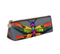 CADREWY - Large capacity dragonfly design slim pencil case, 8.3 x 2.2 x 2.4 inches, triangle with zipper