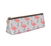 CADREWY Large Capacity Flamingo Print Slim Pencil Case 8.3 x 2.2 x 2.4 inches, Triangle with Zipper
