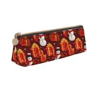 CADREWY - Large Capacity Snowman Pencil Case, 8.3 x 2.2 x 2.4 inches, Triangle with Zipper