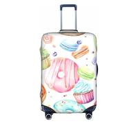 CADREWY - Luggage Cover for Cupcakes, Donuts, Muffins, Sugar-Printed Washable Customizable, Anti-scratch Suitcase Protector, white, X-large