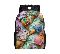 CADREWY Many colored ice cream Print Stylish Waterproof Backpack Unisex Travel Work Outdoor Adventures Daily Essentials