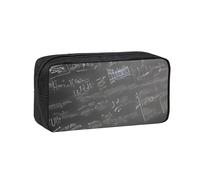 CADREWY Math Symbols Pattern Print Unisex Simple Large-Capacity Pen Case Stationery Organizer Pouch Office Travel