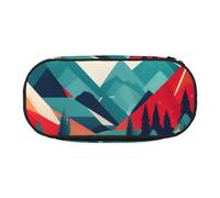 CADREWY - Mountain Landscape Print Pencil Case Zipper Pouch Daily Use Fits All Essentials