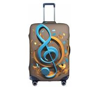 CADREWY Music Note Print Decorative Washable Luggage Cover Personalized Anti Scratch Suitcase Protector, White, X-Large