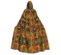 CADREWY Native American Print Hooded Cloak For Adults Cosplay Costume Accessory Robe Carnival Masquerade Festival