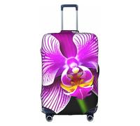 CADREWY Orchid Flower Print Decorative Washable Luggage Cover Personalized Anti Scratch Suitcase Protector, White, Large
