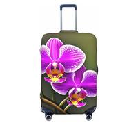 CADREWY - Orchid Print Travel Suitcase Protective Cover with Elastic Anti-Scratch Carry On, Black/White, CH