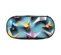 CADREWY - Origami Paper Crane Design Pencil Case with Zipper, for Daily Use, Fits All Essentials