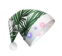 CADREWY Palm Tree. Print adult Christmas Unisex Hat With Led Lights Santa Cap Holiday Celebrations Party