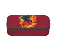 CADREWY Phoenix Print Spacious Pencil Case 8.3 x 2 x 3.7 Inches Functional Storage for Office and Makeup