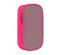 CADREWY Pink Roses Print Stylish Pen Pouch Office Travel Supplies Multi-Function Organizer 2 Zipper Pockets, Pink, One Size, Sport