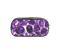 CADREWY Purple Amethyst 01 Print Clear Pencil Case Transparent Stationery Organizer Pouch For Travel Office Supplies