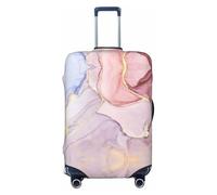 CADREWY purple and gold marble Print Travel Suitcase Cover Luggage Protector with Elastic Anti Scratch for Carry On, Black, Small