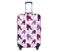 CADREWY - Purple Poodle Polka Dot Print Travel Suitcase Luggage Protector with Elastic Anti-Scratch Carry On, Black, X-large