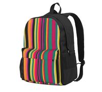 CADREWY Rainbow Colored Striped Print Adults Large Capacity Backpack Commuting Work Outdoor Adventures Weekend Getaways
