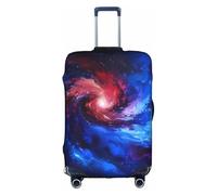CADREWY - Red Blue Galaxy Print Decorative Washable Luggage Cover, white, X-large