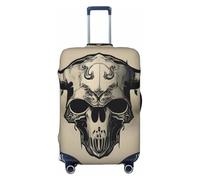 CADREWY Runner Bull Skull Print Luggage Protector Cover Elastic Anti-Scratch Carry On, Black, CH