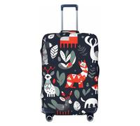 CADREWY - Scandinavian Animal Print Travel Suitcase Protective Cover with Elastic Anti-Scratch Carry On, Black/White, G
