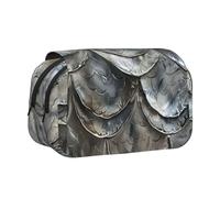 CADREWY Silver Fish Scale Print Functional Pencil Case Smooth Zipper Travel Office Supplies Comfortable Daily Use