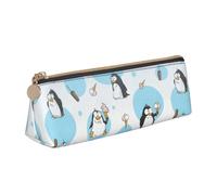 CADREWY - Slim Pencil Case Snowflake Penguin Balloon Design Large Capacity, 8.3 x 2.2 x 2.4 inches, Triangle with Zipper