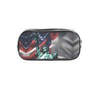 CADREWY Statue Of Liberty Flag Print Clear Pencil Case Transparent Stationery Organizer Pouch For Travel Office Supplies