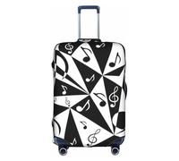 CADREWY Stylish Musical Note Pattern Print Decorative Washable Luggage Cover Personalized Anti Scratch Suitcase Protector, White, L