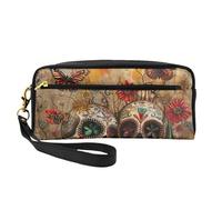CADREWY sugar skulls butterfly Print Women Makeup Bag Cosmetic Pouch Stationery Pencil Case Toiletry Travel Companion