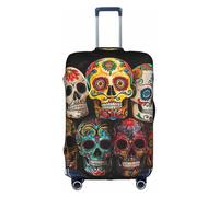 CADREWY - Sugar Skulls Printed Washable Decorative Luggage Cover Luggage Protector Anti Scratch Suitcase Protector, white, Mediano