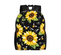 CADREWY Sunflower Bees Print Stylish Waterproof Backpack Unisex Travel Work Outdoor Adventures Daily Essentials