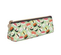 CADREWY - Sushi Food Pencil Case Large Size 8.3 x 2.2 x 2.4 inches, Triangle with Zipper
