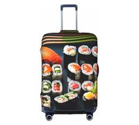 CADREWY sushi pattern Print Decorative Washable Luggage Cover Personalized Anti Scratch Suitcase Protector, White, X-Large