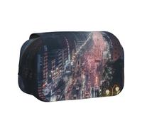 CADREWY Taipei Scenery Print Functional Pencil Case Smooth Zipper Travel Office Supplies Comfortable Daily Use