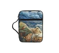 CADREWY The Seaside Lighthouse Print Bible Storage Bag For Men Women Waterproof Religious Organizer Scripture Holder