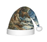 CADREWY The Seaside Lighthouse Print Christmas Hat For Holiday Festive Xmas Hats Party New Year Winter Celebrations