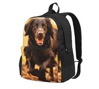CADREWY Trotting Flat Coated Retrievers Paw Print Adults Large Capacity Backpack Commuting Work Outdoor Adventures Weekend Getaways