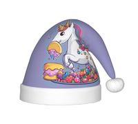 CADREWY Unicorn Food04 Print Christmas Hat For Holiday Festive Xmas Hats Party New Year Winter Celebrations