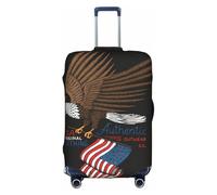 CADREWY USA Patriotic Eagle with American Flag Print Decorative Washable Luggage Cover Personalized Anti Scratch Suitcase Protector, White, X-Large