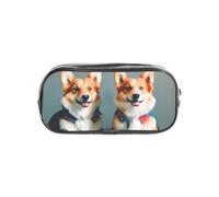 CADREWY Wearing Clothes Cute Corgi Dogs Print Clear Pencil Case Transparent Stationery Organizer Pouch For Travel Office Supplies