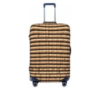 CADREWY - Wicker print travel suitcase cover with anti-scratch elastic for carrying, Black/White, X-Large
