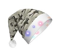 CADREWY World War 2 Aircraft Airplane02 Print adult Christmas Unisex Hat With Led Lights Santa Cap Holiday Celebrations Party
