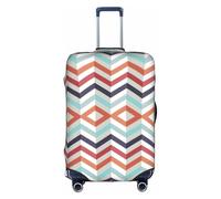 CADREWY Zig Zag Lines Print Decorative Washable Luggage Cover Personalized Anti Scratch Suitcase Protector, White, X-Large